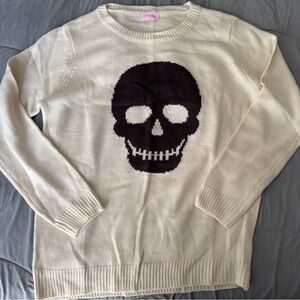 Pink Lily Bad to the Bone Skull Sweater, Large